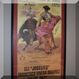 A04a. One of two framed Plaza De Toros De Ronda bull fight posters. 41”h x23”w - $85 each 